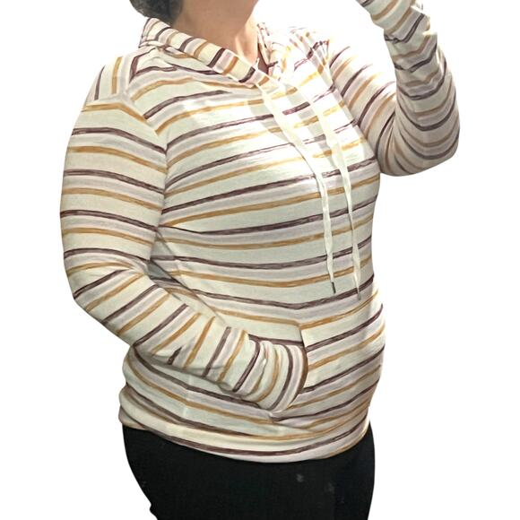Market & Spruce (S) Striped Hooded Pullover Long Sleeve Sweatshirt - Stitch Fix - Picture 4 of 12